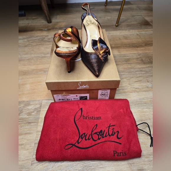 Loubiton kitten heels orange - Picture 3 of 5